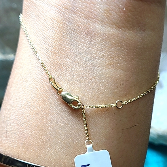 Stunning 14K Yellow Gold Multi Shape Tourmaline Hand Chain - Picture 4 of 8